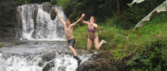 Jumping in Waterfall